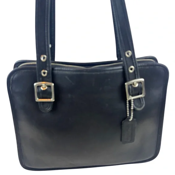 Coach Vintage Legacy Compartment Tote 9163 (Purse Shoulder Bag) Black Leather - Picture 2 of 9